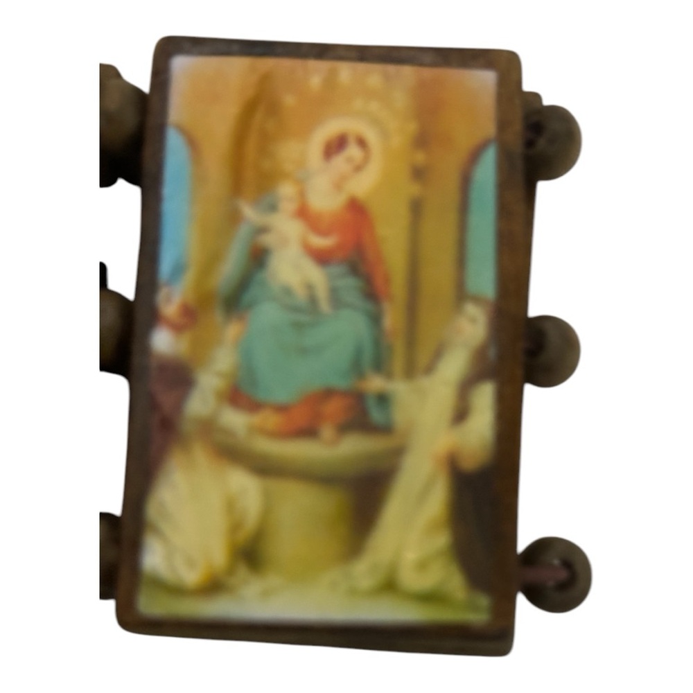 Bangle Elastic Stretch 6 Rectangular Wooden Plate with 6 Religious Pictures - Picture 6 of 13